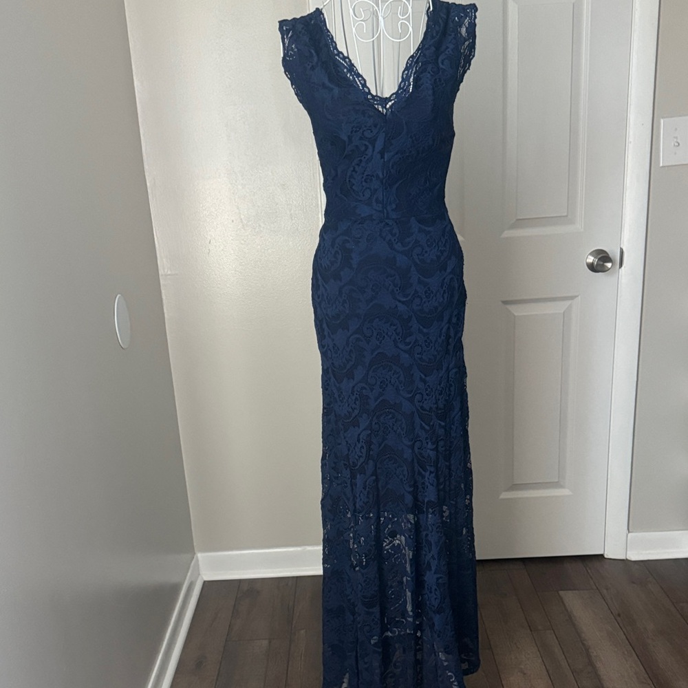 Miusol Navy Lace Maxi Dress